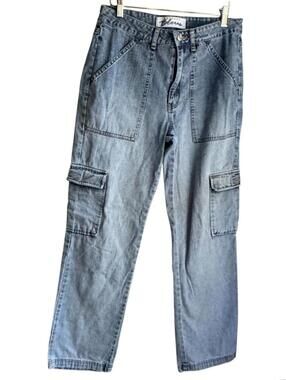Express Bleus Vintage Cargo Jeans 90s Y2K Baggy Faded Denim